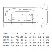 Ванна Koller Pool Delfi 160x70