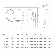 Ванна Koller Pool Delfi 180x80