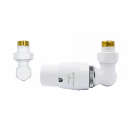 Дизайн крани радіаторні Vario Term Master з термоголовкою 1/2” x 1/2” білий