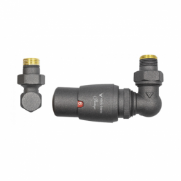 Дизайн крани радіаторні Vario Term Master з термоголовкою 1/2” x 1/2” графіт