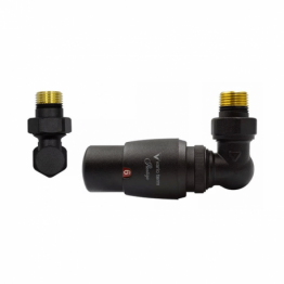 Дизайн крани радіаторні Vario Term Master з термоголовкою 1/2” x 1/2” чорний