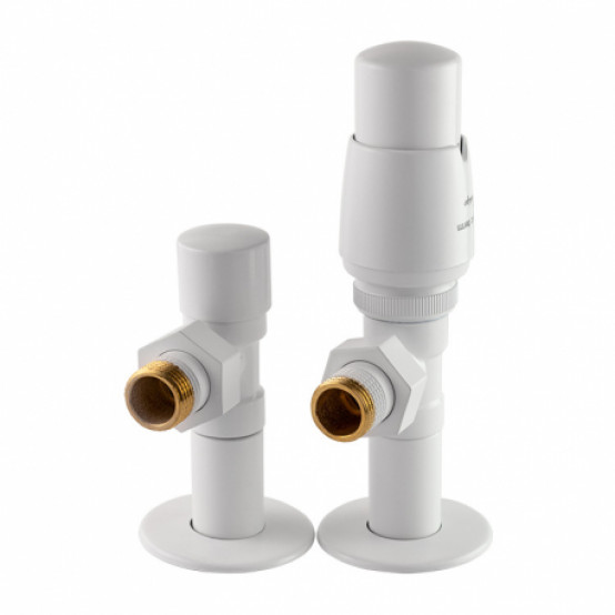 Комплект кранів дизайн Vario Term Royal з термоголовкою 1/2” x 1/2” білий