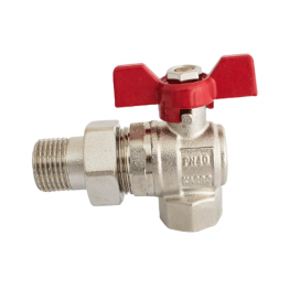Кран кульовий з американкою кутовий Karro Standart+ 1/2”