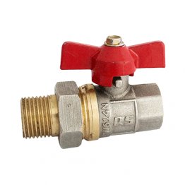 Кран кульовий з американкою прямий нікельований RS 1/2”