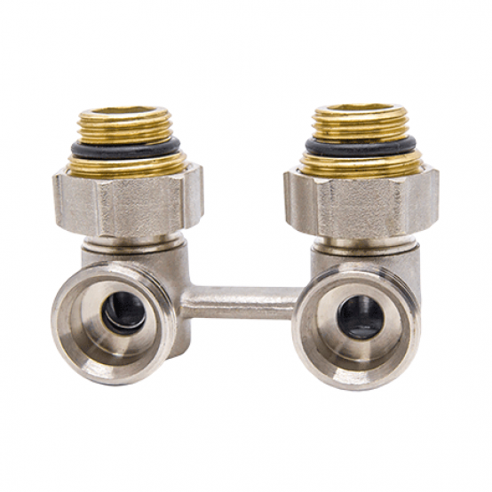 Кран радиаторный угловой для нижнего подключения Gross (бинокль) 3/4”х1/2”