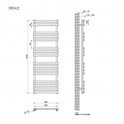 Полотенцесушитель дизайнерский Ideale Eliza 11 16/1510/500  антрацит