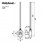 ТЕН OnlyHeat Onyx Black Pro Wi-Fi 0,6 кВт (прихований монтаж)