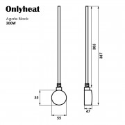 ТЕН для рушникосушки OnlyHeat Agate Black 0,3 кВт