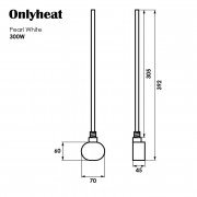 ТЭН для полотенцесушителя OnlyHeat Pearl White 0,3 кВт