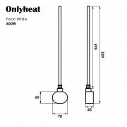 ТЭН для полотенцесушителя OnlyHeat Pearl White 0,6 кВт