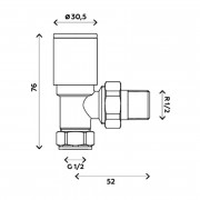 Комплект кранів для рушникосушки Ideale 1/2” хром