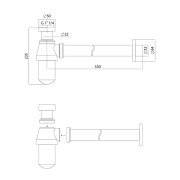 Сифон для раковины Britc BR-01 хром