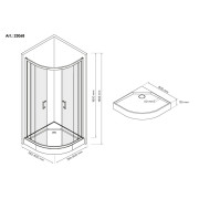 Душевая кабина Britc Lira 80x80 см с поддоном (стекло 4 мм)