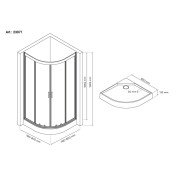 Душевая кабина Britc Lira 80x80 см с поддоном (стекло 5 мм)
