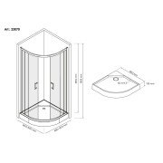 Душевая кабина Britc Lira 90x90 см с поддоном (стекло 4 мм)
