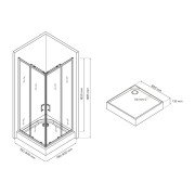 Душевая кабина Britc Orion 80x80 см с поддоном (стекло 4 мм)