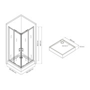 Душевая кабина Britc Orion 80x80 см с поддоном (стекло 5 мм)