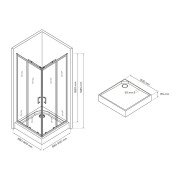 Душевая кабина Britc Orion 90x90 см с поддоном (стекло 4 мм)