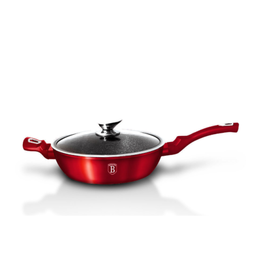 Сковорода з кришкою Berlinger Haus Red Metallic Line 28 см BH-1260-N